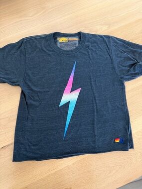 Aviator Nation Rainbow Bolt Boyfriend Tee
